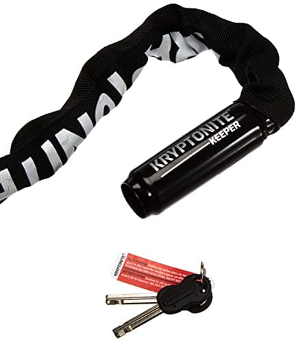Kryptonite Keeper 712 Bike Chain Lock, 4 Feet Long Heavy Duty Anti-Theft Bicycle Chain Lock with Keys for Bike, Motorcycle, Scooter, Bicycle, Door, Gate, Fence 7