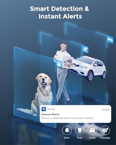 REOLINK 4K Security Camera System, 4pcs Outdoor 4K/8MP Plug-in WiFi 6 Cameras, Full Metal Material, Color Night Vision, Person/Vehicle/Animal Detection, 16CH WiFi NVR with 2TB HDD, RLK12-800WB4 6