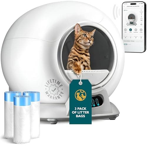 Petcove – Automatic Self Cleaning Litter Box – PurrTek Smart Automatic Litter Box for Multi-Cat Homes with Smart App Control (5GHz Wi-Fi), Triple Odor Control Quiet Operation & Advanced Safety Sensors