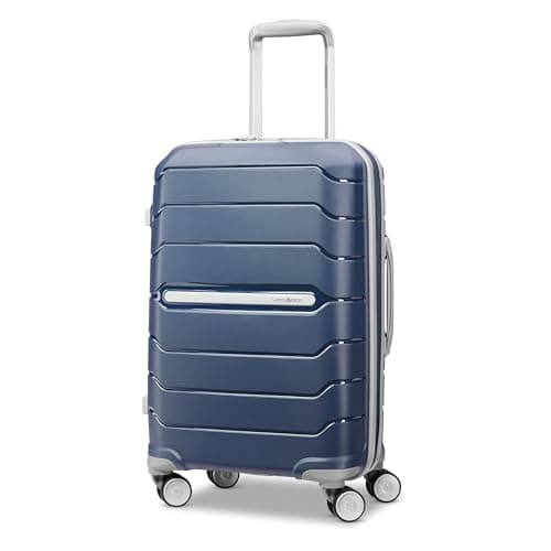 Samsonite Freeform Hardside Carry-On Luggage with Spinner Wheels - Hardshell Suitcase - TSA, Airline-Approved - Expandable Hard Shell, Smooth Rolling Wheels for Lightweight Travel - Navy