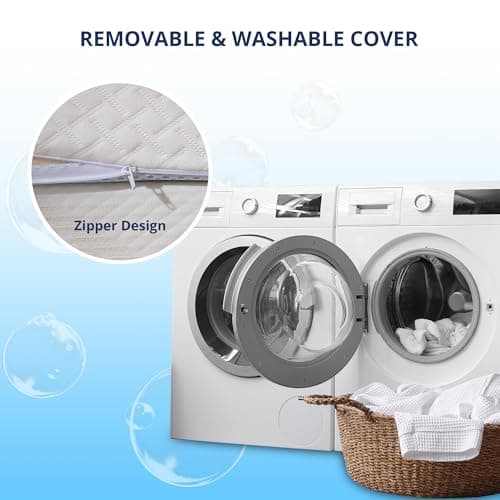 3 Inch Gel Memory Foam Mattress Topper Twin Size, Cooling Bed Topper for Pressure Relief with Removable Breathable Soft Cover, CertiPUR-US Certified 7