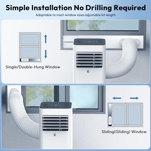 10,000 BTU Portable Air Conditioners, Portable AC With Remote for Room to 450 sq.ft 3 in 1 Air Conditioner With Dehumidification/Air Circulation/Timer And Window Kit 6