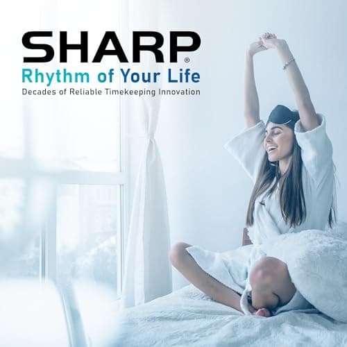 Sharp Big Bang Super Loud Alarm Clock for Heavy Sleepers, 115dB Extreme Wake-Up Alarm, Dual Alarms, 6 Wake Sounds, Large Red LED Display, Dimmer Control & Battery Backup, Bedroom Clock 7