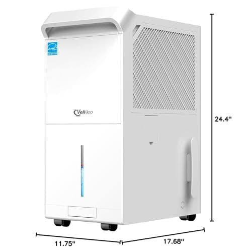 5,000 Sq.Ft Most Efficient Energy Star 2024 Dehumidifier,Vellgoo Max 120 Pint/D Compressor Dehumidifier for Basement with Drain Hose, Smart Humidity Control for Home, Large Rooms 9
