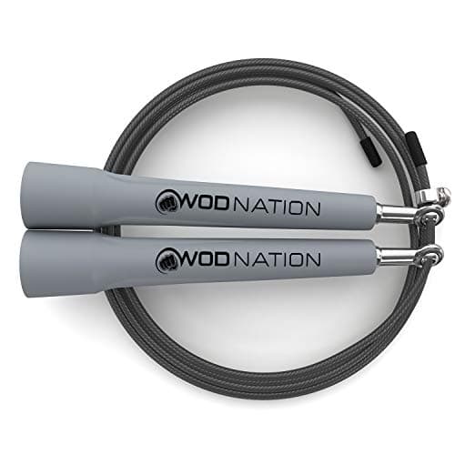 WOD Nation Adjustable Speed Jump Rope - Grey, Classic Speed Rope - Home Gym & Exercise Equipment for Fitness, Boxing, MMA & Cardio - Workout Equipment for Men, Women & Kids 8
