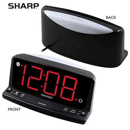 Sharp LED Digital Alarm Clock – Simple Operation - Easy to See Large Numbers, Built in Night Light, Loud Beep Alarm with Snooze, Bright Big Red Digit Display 7