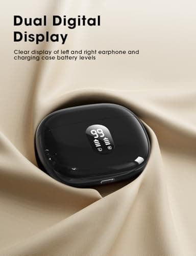 wyness Wireless Earbuds Bluetooth 5.3 Ear Buds, Hi-Fi Stereo Bass Ear Buds with 48H Playtime & LED Display, Lightweight in-Ear Headphones with Mic, IPX7 Waterproof, Touch Control for iPhone 6