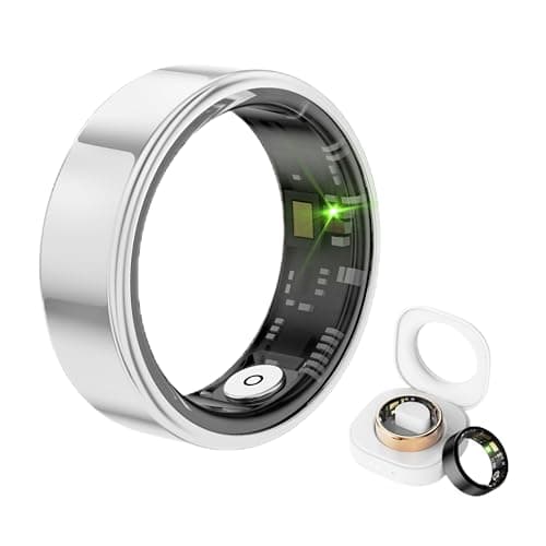 Walpck Smart Ring Health Tracker, Anillo Inteligente para Hombre, Health Rings for Men & Women, Waterproof Fitness Tracker (Silver, 8#)