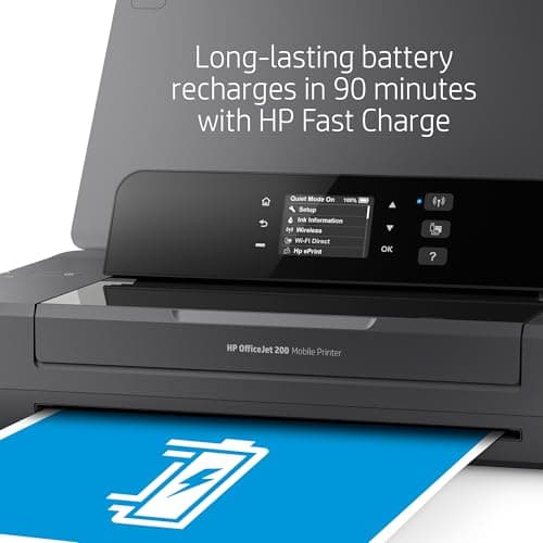 HP OfficeJet 200 Wireless Mobile Printer - Black, Battery Included (CZ993A) 5