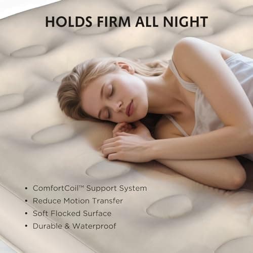 Simpli Comfy Queen EZ Bed Self-Inflating Air Mattress with Built-in Frame, Pump and Wheeled Case, Blow Up Inflatable Rolling Air Bed on Wheels 7