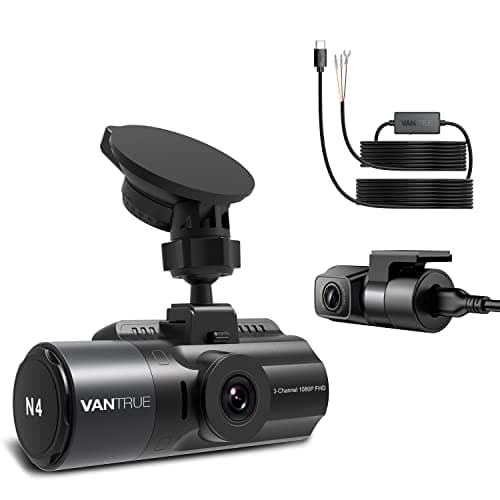 【Bundle: Vantrue N4 Three Channel Dash Cam + Type C USB Port Hardwire Kit】 Vantrue N4 3 Channel 4K Dash Cam, 4K+1080P Front and Rear, 1440P+1440P Front and Inside,Three Way Car Camera