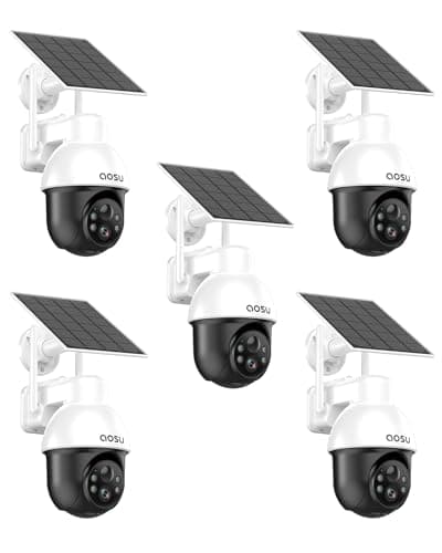 aosu 5MP/3K Solar Security Cameras Wireless Outdoor, View All on The APP, SolarCam D1 SE - 5 Pack