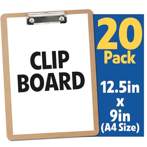 20 Pack Clipboards Bulk, Clipboards for Classroom, Letter Size (9 x 12.5 Inch) Wooden Clipboard, Hardboard Office Clipboard, Classroom Supplies 7