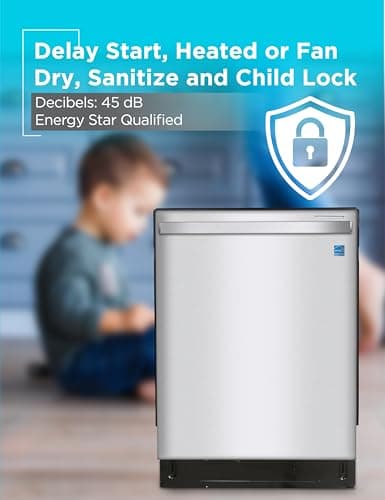 BLACK+DECKER 24" Built-In Dishwasher, Designer Series, 12-Place Setting Capacity with Stainless Steel Tub, Dish Washer with 6 Wash Programs, Low Noise, ENERGY STAR Certified, BDW300MHS 6