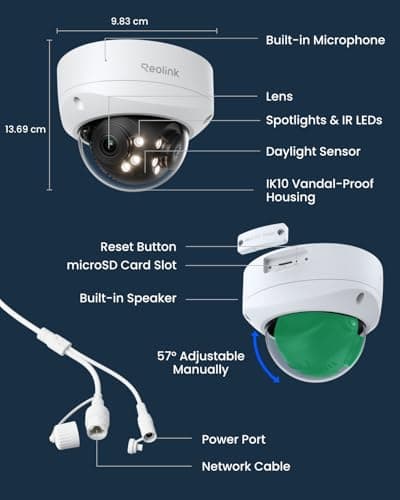 REOLINK Duo 3V PoE, 16MP UHD Dual-Lens PoE Security Camera with 180° Panoramic, Motion Track, Color Night Vision, Smart Detection, 2 Way Talk, IK10 Vandal-Proof, IP67 Weatherproof, No PT Supported 9