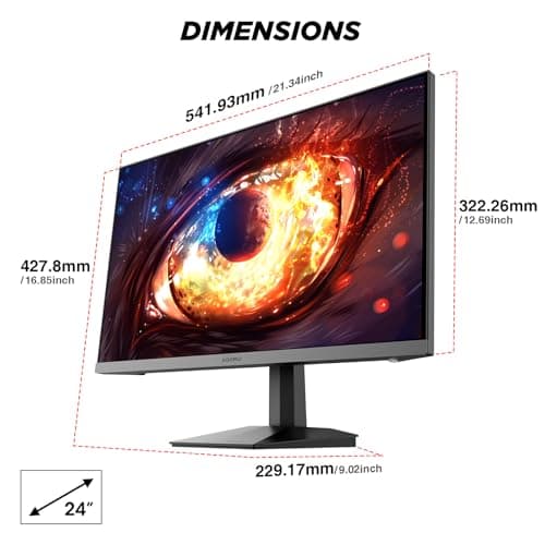 KOORUI 24" Gaming Monitor, 240Hz 1ms Fast IPS, FHD HDR400 Display, 90% DCI-P3 Color Gamut, Adaptive Sync, Ultra Slim Frame, VESA Mountable, HDMI 2.0, DP 1.4 8