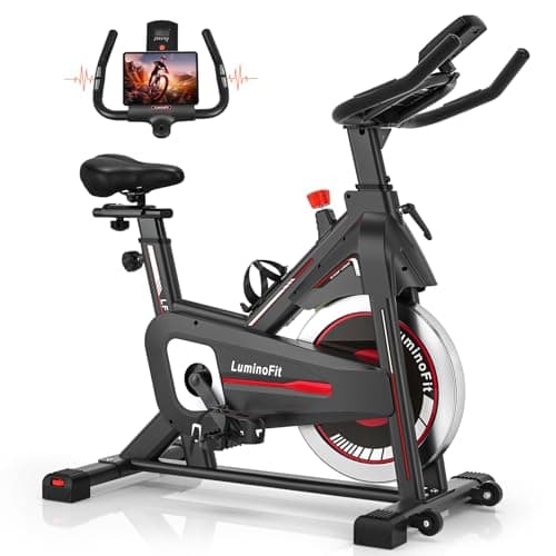 Exercise Bike, Stationary Bikes for Home with 330lbs Weight Capacity, Indoor Cycling Bike with Silent Belt Drive System, Tablet Holder, LCD Monitor for Home Bicycle Workout1