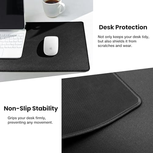 ALOANES Large Gaming Mouse Pad with Non-Slip Rubber Base,Stitched Edge,Desk mat for Laptop,Computer & PC, Wristing Pad for Gamer,Office & Home,Classic Black XL 11.81''x31.50''x0.12'' 5