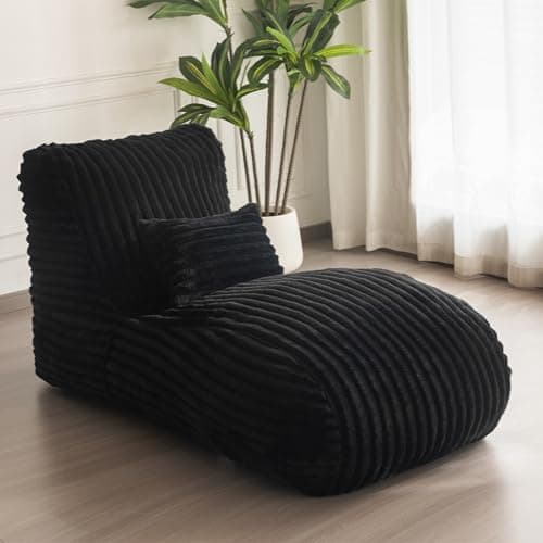 MAXYOYO Chaise Lounge with Pillow, Ergonomic Chaise Lounge Chair Indoor, Soft Fabric Velvet Floor Sofa, Fainting Couch for Bedroom Living Room