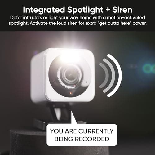 WYZE Cam v4 (Latest Model), 2.5K AI Security Camera, Indoor/Outdoor Cameras for Home Security, Baby Monitor & Pet Camera, Vibrant Color Night Vision, No Subscription Required, Free Expert Help 5