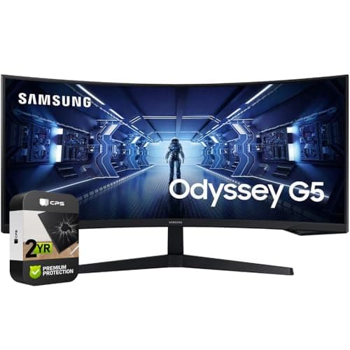 Samsung LC34G55TWW 34 inch Odyssey G55T WQHD 165Hz 1ms(MPRT) HDR Curved Gaming Monitor (Renewed) Bundle with 2 YR CPS Enhanced Protection Pack