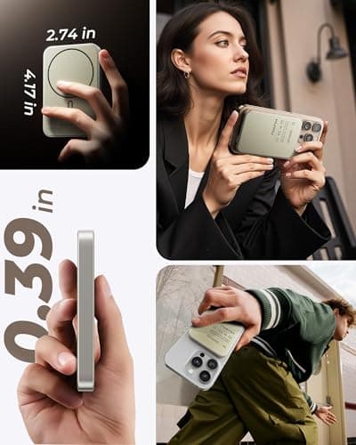 KU XIU 2025 Solid-State Magnetic Portable Charger 5000mAh, Qi2-Certified 15W Wireless Power Bank, High Energy Density & Safety, Travel Magnetic Battery Pack for iPhone 17/16/15/14/13/12-Titanium 9