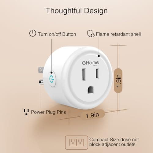 GHome Smart Plug, WiFi Smart Plugs Work with Alexa and Google Home, Smart Outlet Timer with APP Remote Control, 2.4GHz Wi-Fi Only, No Hub Required, ETL FCC Listed 9