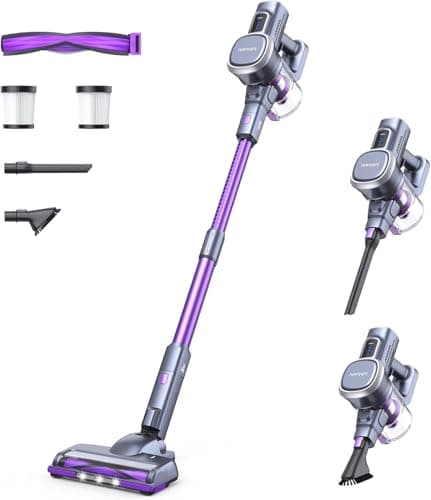 Lubluelu Cordless Vacuum Cleaner with LED Display, Max 50 Mins Runtime, Powerful Suction, Rechargeable, Handheld Vacuum for Pet Hairt/Floor/Carpet