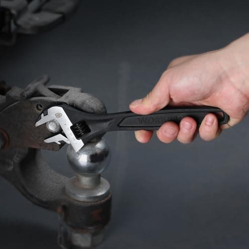 WORKPRO 8" Adjustable Wrench, Black Oxide Wrench 8 Inch with Inch/Metric Scale, Premium Cr-V Steel 8