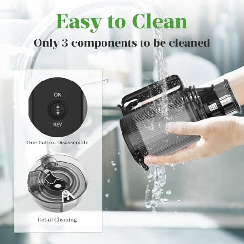 Cold Press Juicer, 5.4" Wide Feed Chute Juice Extractor Machine with 400W, High Juice Yield, Slow Masticating Juicer for Whole Vegetables & Fruits, Black 6