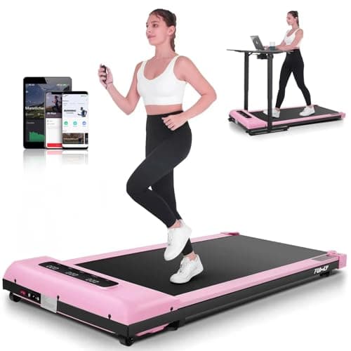 Walking Pad Treadmill, Funmily 2.5hp Under Desk Treadmill for Home/Office, 2025 Upgrade 3-in-1 Portable Treadmills with App, Remote Control, LED Display, 300 Lb Capacity (Pink)