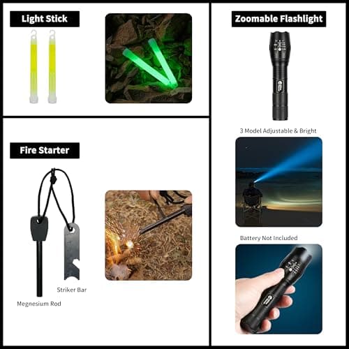 RHINO RESCUE Survival First Aid Kit, Emergency Kit Molle Pouch IFAK Medical Kit for Vehicles Car Camping Backpacking Hiking Hunting Black 6