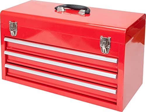 BIG RED ANTBD133-XB Torin 20.5" Portable 3 Drawer Steel Tool Box with Metal Latch Closure, Red