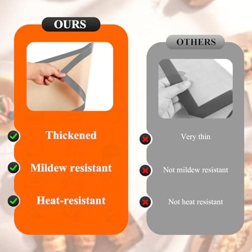 Silicone Baking Mat, Set of 3 Reusable Non-Stick Food Safe Baking Sheets for Cookies,for Making Cookies, Macaroons, Bread (Grey) 6