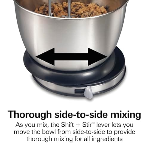 Hamilton Beach Classic Stand and Hand Mixer, 4 Quarts, 6 Speeds with QuickBurst, Bowl Rest, 290 Watts Peak Power, Black and Stainless 6