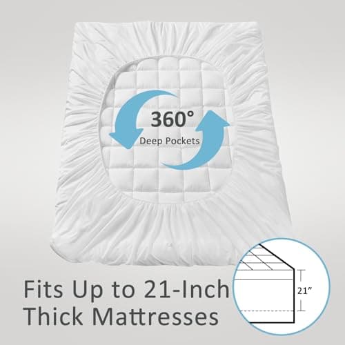 King Size Dual Layer 4 Inch Memory Foam Mattress Topper, 2 Inch Gel Memory Foam, 2 Inch Cooling Pillow Top Mattress Topper Cover, Soft Fluffy & Pressure Relief & Medium Support 8
