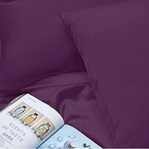 INSSL Mulberry Silk Pillowcase for Hair and Skin Health, Natural Silk Pillow Cover with Hidden Zipper Both Side Silk1 pcs (Dark Purple, Standard 20"x26") 5