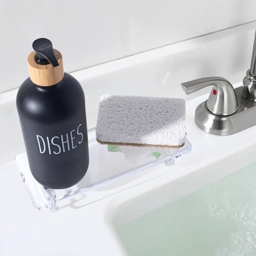 Chivalral Acrylic Bathroom Counter Tray: Water-Resistant Kitchen and Bathroom Tray Countertop Decor,Perfect for Soap Dish,Vanity,Plant,Candle Decor,and Riser Organizer-Small 5