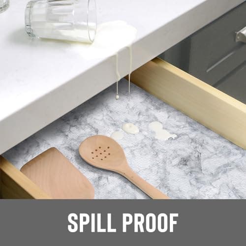 Con-Tact Brand Grip Prints Non-Adhesive Non-Slip Counter Top, Drawer/Shelf Liner, 12" x 20', Carrara Marble 6