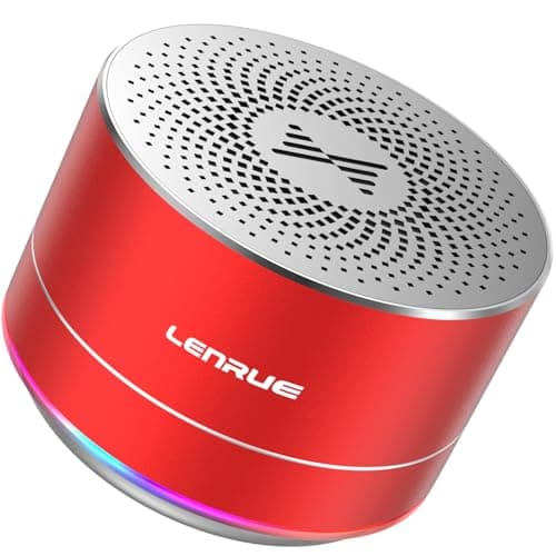 LENRUE A2 Portable Wireless Bluetooth Speaker with Lights and Lanyard,5W Mini Small Metal Speakers Bluetooth 5.0/Aux-in for iPhone Android Home Outdoor,Gift for Women/Girls