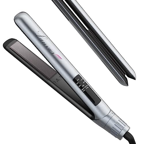 LANVIER Hair Straightener Flat Iron, 2 in 1 Hair Straightener and Curler, Nano Silver Tourmaline Titanium Ceramic Flat Iron, 15s Fast Heating, Rotating Temp Dial, Smart LED, Dual Voltage Hair Styler