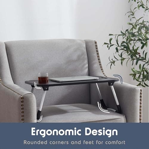 Laptop Bed Tray Table, Adjustable Laptop Stand, Portable Lap Desks with Foldable Legs, Reading Desk for Sofa Couch Floor - Large 6