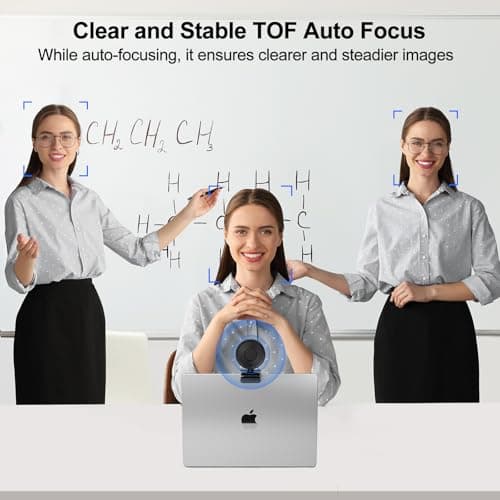 Camii 4K Webcam with Light, HD Webcam for PC with Remote Control, Built-in Privacy Cover, Adjustable Brightness, Noise Reduction Mics, for Zoom Skype Teams Laptop and Google Meet 6