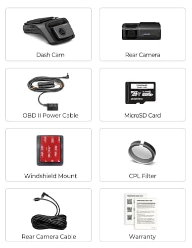 THINKWARE U3000 PRO 2CH 4K HDR Dual Dash Cam Front and Rear - 4K+2K STARVIS 2, Super Night Vision 4.0, Radar Parking Mode, Thermal Protection, 5GHz Wi-Fi and GPS - 64GB MicroSD & Hardwiring Cable Incl 7