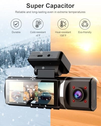 feifeaouy 3 Channel 4K Dash Cam Front and Rear and Inside – WiFi 3.2” IPS Dash Camera with Night Vision, Loop Recording, G-Sensor, Parking Mode, Cabin IR, and Free 64GB Card 8