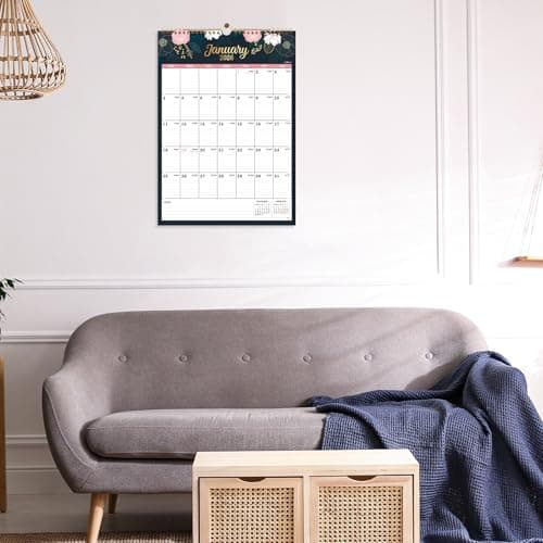 2026 Calendar - 2026 Wall Calendar, Jan 2026 - Dec 2026, 12" x 17”, Twin-wire Binding, Hanging Hook, Holidays, Julian Dates 6