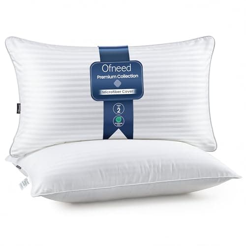 OFNEED King Size Pillows Set of 2 Down Alternative – Soft & Fluffy King Pillows 2 Pack with Soft & Brushed Cover, Hotel Pillows for Bed, Perfect Bed Pillows for Side and Back Sleepers, Size 20"x36"