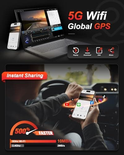 AKEEYO 3-Channel Dash Cam Front and Rear, Industry-First Telephoto Lens for 50M License Plate Capture, 2K Triple Lens Car Camera,5GHz WiFi,AI ADAS & BSD Blind Spot Detection,24H Parking Mode,64GB Card 6