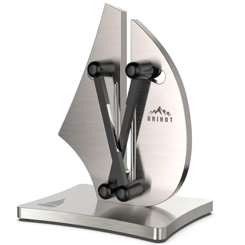 Grihot VN3 Professional Knife Sharpener | 3-Action Streamlined Sailboat Design for Effortless Knife Sharpening - The Ultimate Tool for Precision 11 to 21 Degree Angles (Upgrade Stainless Steel)