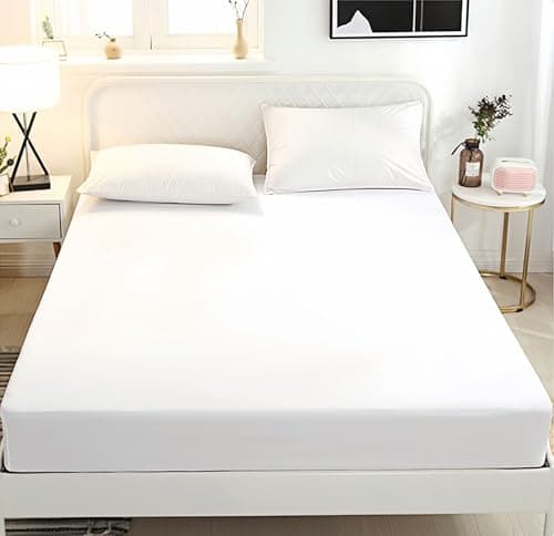 Fitted Sheet King - Hotel Luxury Bottom Fitted Sheets Only - 100% Cotton Fitted Bed Sheet - Deep Pocket Fitted Sheet Only, 78" x 80" + 14" (King, White)